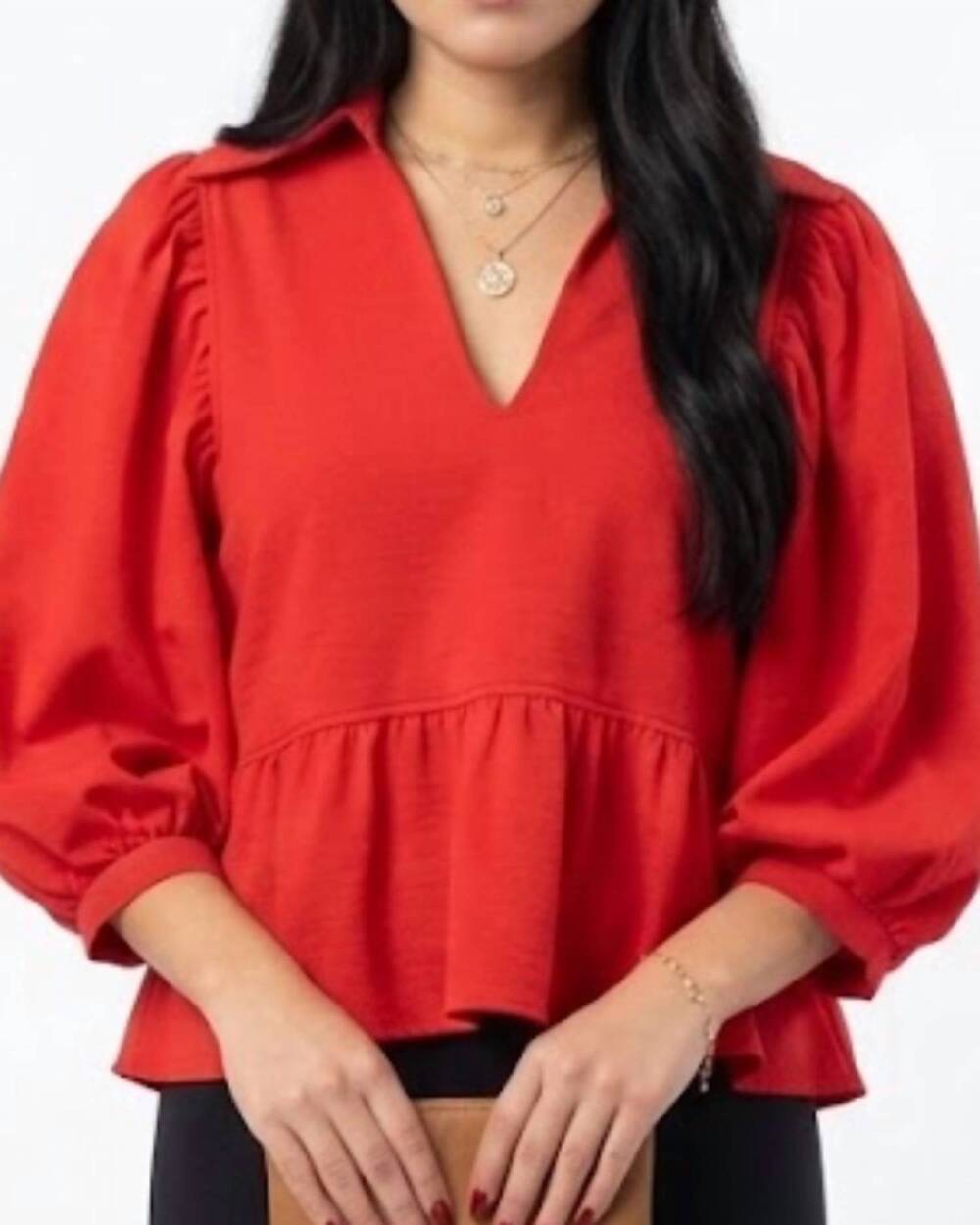 NEW SMITH & QUINN wren v-neck top in red